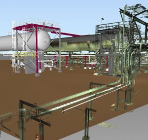 laser scan of piping facility